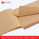  ES06 - Sổ giấy Kraft A5 - Nâu - 14.8x21 cm 