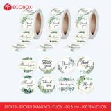  ESCK13 - Cuộn Sticker Thank You tròn - Nhiều thiết kế - 2.5cm - [500 tem/cuộn] 