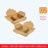  EFH2Nx - Combo 25 hộp giấy kraft 2 ngăn - Nắp gài - Nâu - 1800 ml - 280gsm & 300gsm 