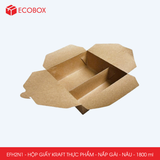  EFH2N1 - 280 gsm - Combo 25 hộp giấy kraft 2 ngăn - Nắp gài - Nâu - 1800 ml 