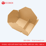  EFH2N2 - 300 gsm - Combo 25 hộp giấy kraft 2 ngăn - Nắp gài - Nâu - 1800 ml 