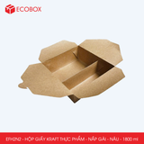  EFH2N2 - 300 gsm - Combo 25 hộp giấy kraft 2 ngăn - Nắp gài - Nâu - 1800 ml 