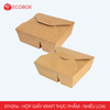  EFH2Nx - Combo 25 hộp giấy kraft 2 ngăn - Nắp gài - Nâu - 1800 ml - 280gsm & 300gsm 