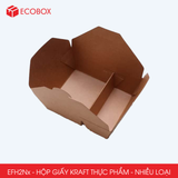  EFH2Nx - Combo 25 hộp giấy kraft 2 ngăn - Nắp gài - Nâu - 1800 ml - 280gsm & 300gsm 