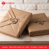  EGK6N - Combo 100 tấm giấy Kraft gói hàng - Khổ A4 - Nâu - 29.7x21 cm 