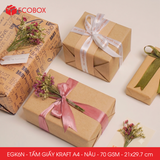  EGK6N - Combo 100 tấm giấy Kraft gói hàng - Khổ A4 - Nâu - 29.7x21 cm 
