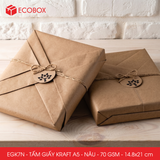  EGK7N - Combo 100 tấm giấy Kraft gói hàng - Khổ A5 - Nâu - 14.8x21 cm 
