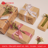  EGK7N - Combo 100 tấm giấy Kraft gói hàng - Khổ A5 - Nâu - 14.8x21 cm 