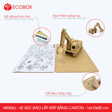  EFK06J - Xe đào xúc lắp ráp bằng carton - 16x10x20 cm 