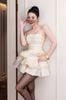 Cho thuê váy ngắn tầng đính hoa hồng 3d kèm quần bảo hộ GLAMDOLL đi tiệc nổi bật