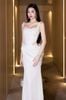 Cho thuê váy trắng 2 dây to cổ vuông khoét eo GLAMDOLL đi đám cưới thanh lịch