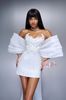 Cho thuê váy trắng ngắn kèm nơ dài phía sau BANDAGE DRESS đi sự kiện quyến rũ