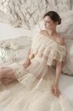  Váy kem trễ vai xếp tầng xoè BELOVED 