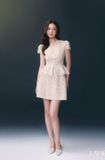  Set váy kem ngắn chất liệu ren  LAVIEM 