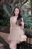  Váy voan nude có nơ ở giữa XYBYMY XY 