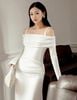  Váy body trắng 2 dây to tay dài CHATS 