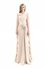 Váy nude MAYA dài đính hoa bên hông N90 đi tiệc đẹp