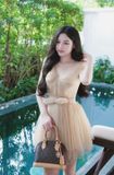  Váy voan nude có nơ ở giữa XYBYMY XY 