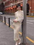  Váy kem dài che tay thun co giãn FAIR LADY 