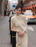  Váy kem dài che tay thun co giãn FAIR LADY 