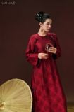  W - Áo dài đỏ đậm quần đỏ LAM KHUE 