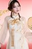 Áo dài trắng thêu chim trên ngực quần trắng MADDY HATE ROSE đi đám cưới sang chảnh
