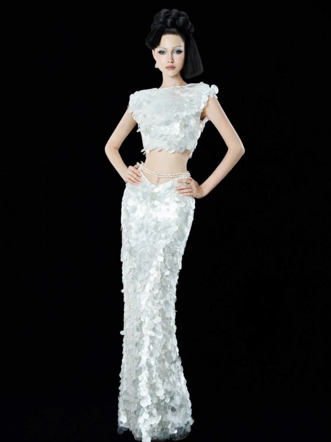  Set SELIO sequin trắng  GLAMDOLL 