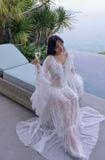  Váy trắng dài phối ren đi biển PHAM 