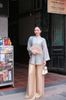 Cho thuê set bà ba gấm lam quần vàng MEL ESSENTIALS đi chơi sang chảnh