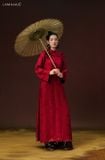  W - Áo dài đỏ SON DIỄM quần sequin LAM KHUE 