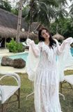  Váy trắng dài phối ren đi biển PHAM 