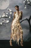  Váy vàng in hoa nổi dáng dài  GLAMDOLL 