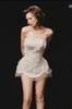Cho thuê váy nude cúp ngực hoạ tiết hoa  NINISESI đi sự kiện cao cấp