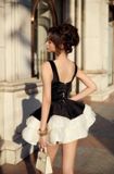  Váy đen phối tà trắng ngắn phồng MAEL FEMME 