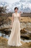  Váy kem cổ yếm dài xoè  LOVELYN 