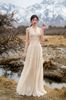 Cho thuê váy kem cổ yếm dài xoè  LOVELYN đi chơi đẹp