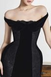  Váy đen trễ vai ôm body ngắn BYDI 