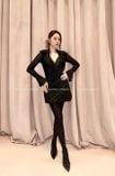  Váy đen ngắn ren dài tay MOLLYNISTA 