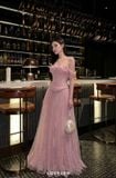  Váy dài hồng bẹt vai công chúa  LOVELYN 