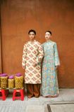  W - Áo dài nam trắng hoạ tiết ngựa FENG 