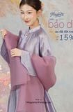  W - Áo dài nữ Bảo Diên tím kèm khăn Lạc Phong MAGENTA VINTAGE 