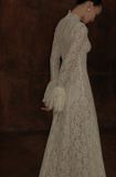  Váy LYS LACE ren kem dài cổ cao HUONG BOUTIQUE 