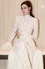 Váy LYS LACE ren kem dài cổ cao HUONG BOUTIQUE đi chơi đẹp