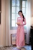  W - Áo dài nữ hồng LAM KHUE 