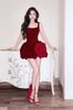 Váy đỏ ngắn VALENCIA đính hoa hồng to bên hông GLAMDOLL đi chơi đẹp