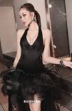  Váy đen ngắn corset cổ yếm kèm choàng rời  BANDAGE DRESS 