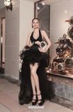  Váy đen ngắn corset cổ yếm kèm choàng rời  BANDAGE DRESS 