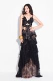  Váy đen hai dây ren xếp tầng MAEL FEMME 