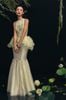 Đầm tơ đính kết GIAO ĐÌNH xanh bơ LALIN đi chơi đẹp