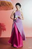  Set yếm tím buộc eo quần hồng LALIN 